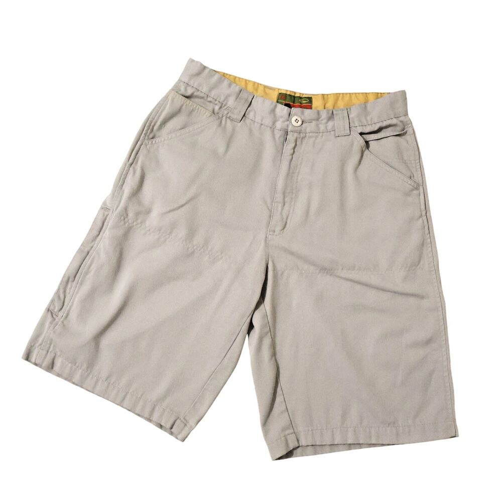 Vintage Vans Loose Baggy Long Khaki Shorts 32 Skate Grunge Punk